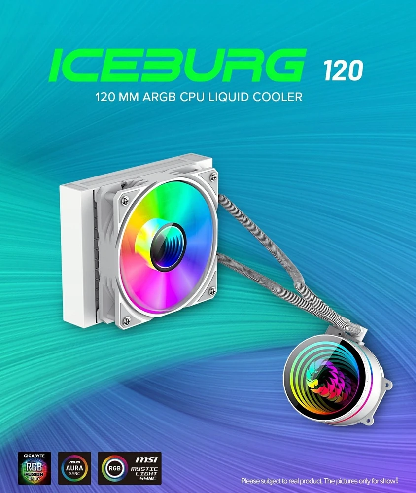 Gamemax CPU Liquid Cooler | ICEBURG 120 WT | Baltas