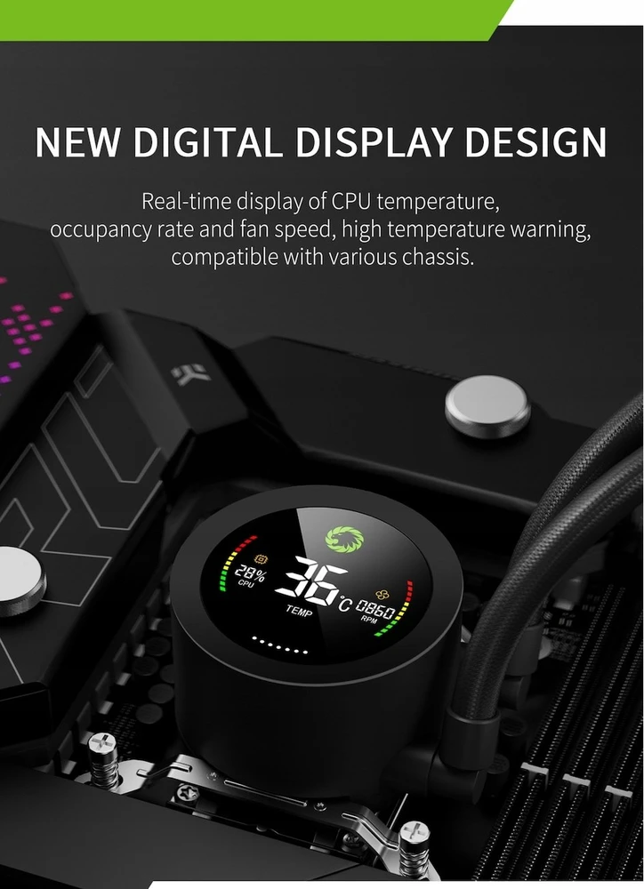 Gamemax CPU Liquid Cooler | ICEBURG 360 DIGITAL BK | Juodas