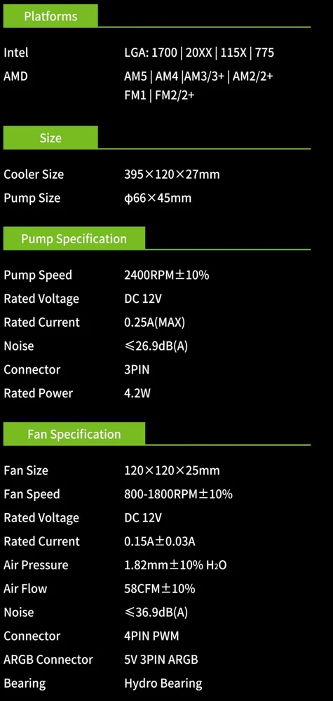 Gamemax CPU Liquid Cooler | ICEBURG 360 DIGITAL BK | Juodas