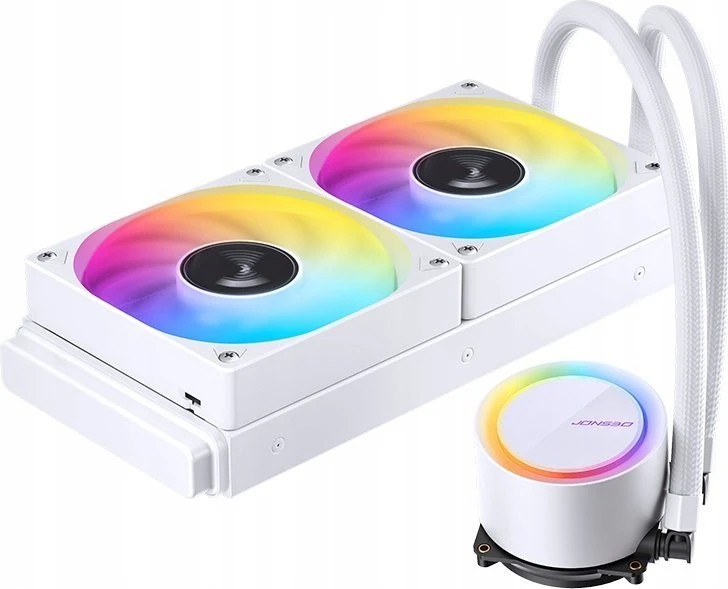 Jonsbo TG-240 baltas aušintuvas su RGB apšvietimu