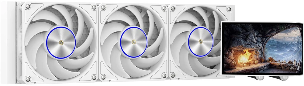 Krux HydroArc 360 baltas aušinimas su LCD ekranu