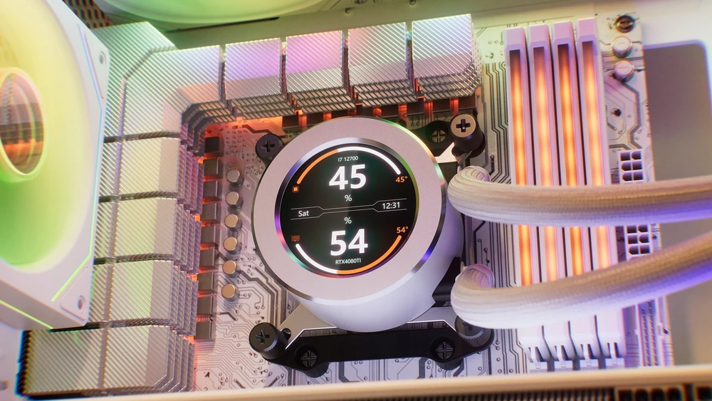 Krux HydroGlance 360 ARGB LCD Baltas
