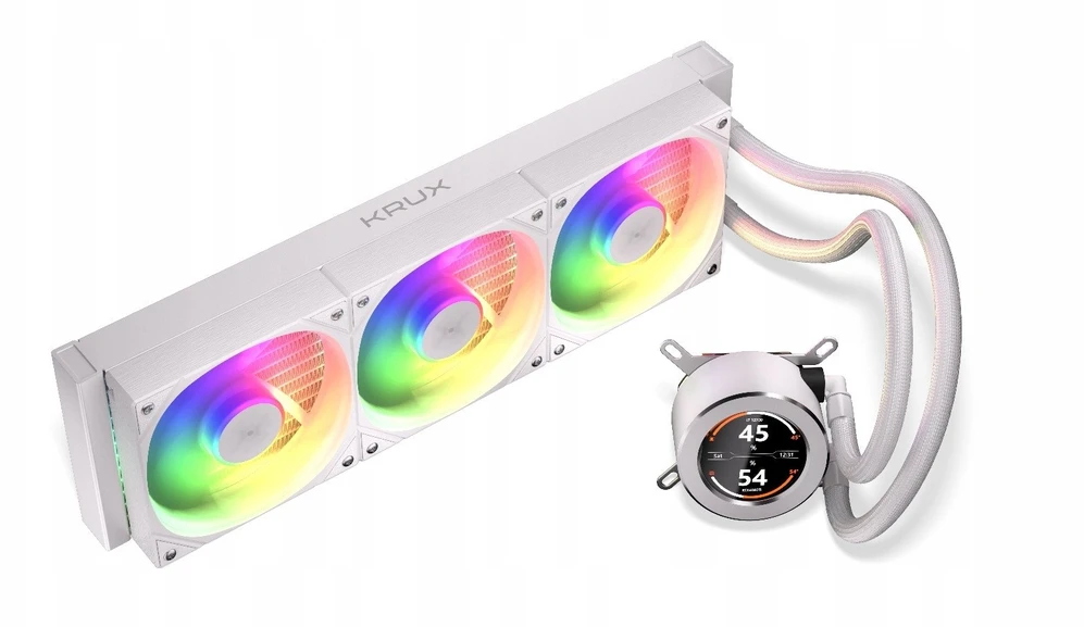 Krux HydroGlance 360 ARGB LCD Baltas