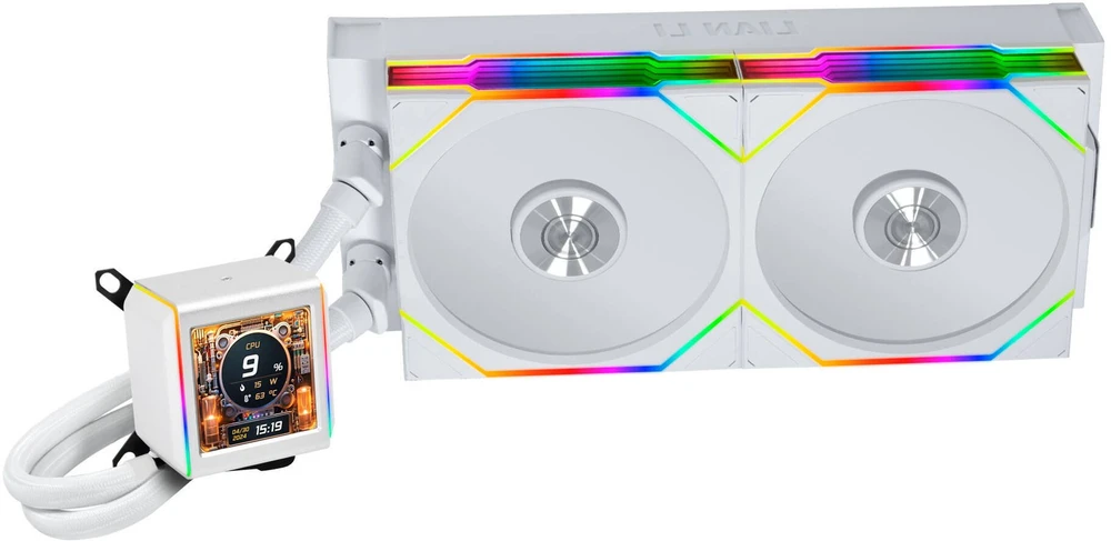 Lian Li Galahad II LCD aušintuvas su RGB ventiliatoriais