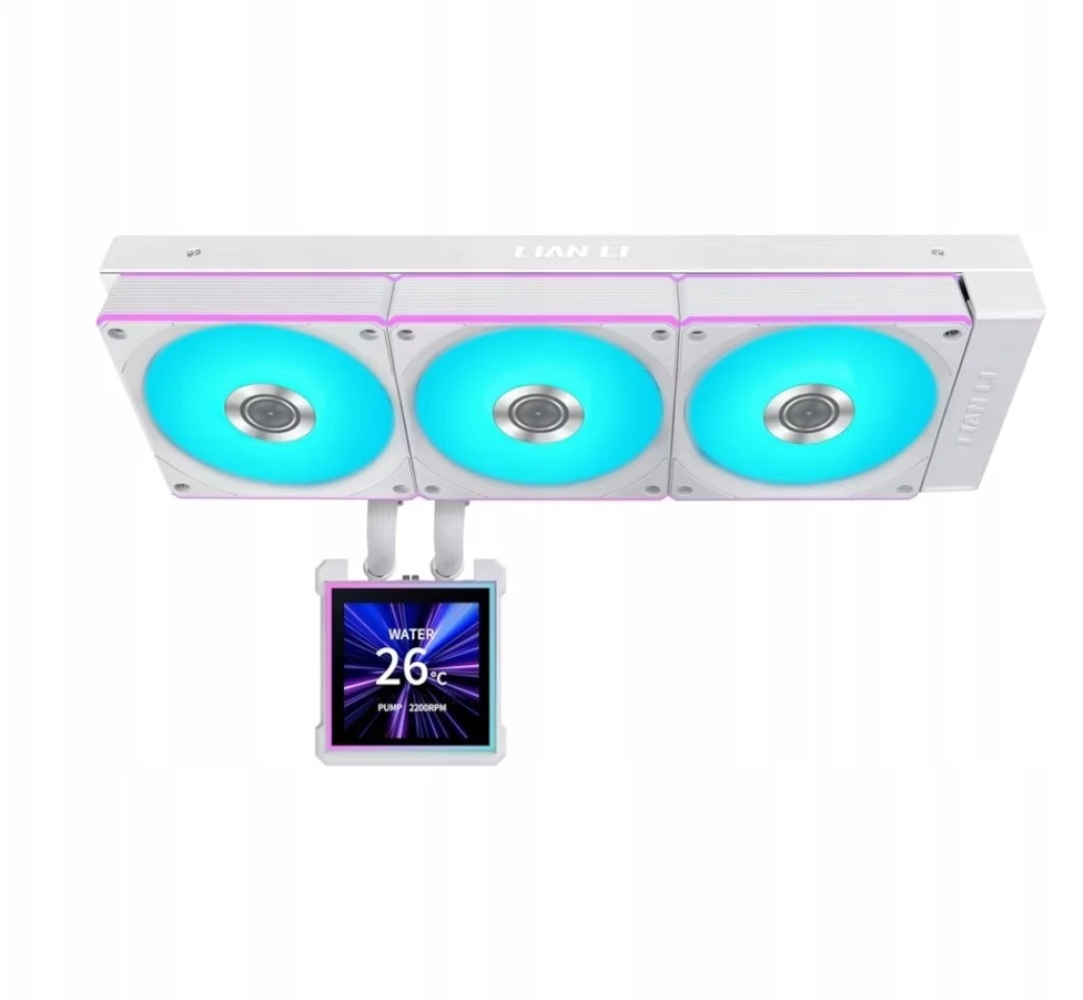 Lian Li HydroShift II LCD-S 360CL AiO Vanduo Cooling, RGB, LCD ekranas – 360 mm, baltas