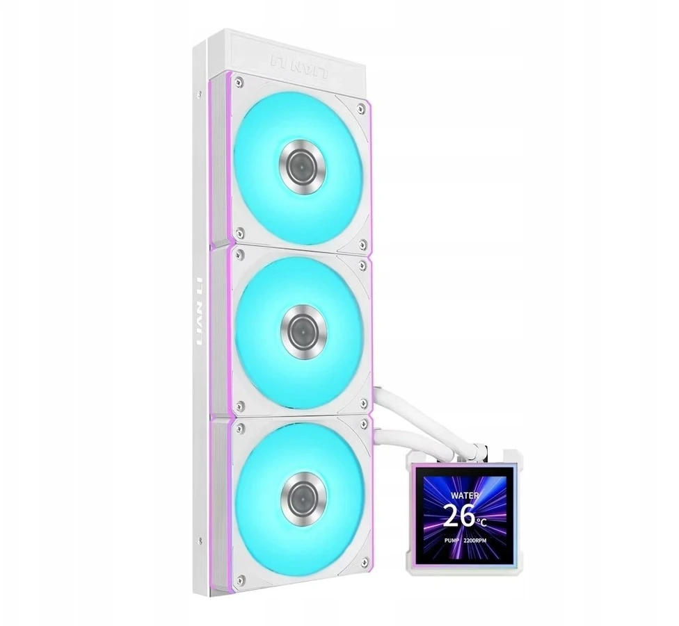 Lian Li HydroShift II LCD-S 360CL AiO Vanduo Cooling, RGB, LCD ekranas – 360 mm, baltas