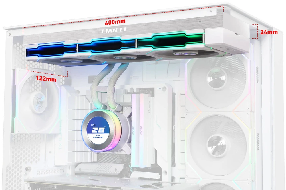 Lian Li HYDROSHIFT II LCD-C 360TL ARGB AiO Vanduo Cooling – Baltas