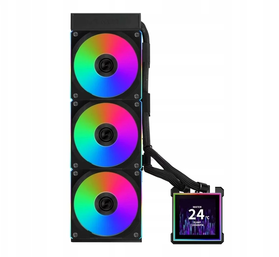 Lian Li HydroShift II LCD-S 360CL AiO Vanduo Cooling, RGB, LCD Ekranas – 360mm, Juodas