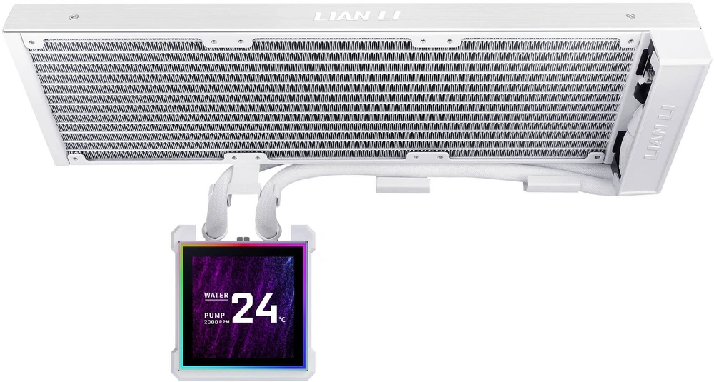 Lian Li HydroShift II LCD-S 360N AiO Vanduo Cooling, RGB, LCD ekranas – be ventiliatorių, 360 mm, baltas