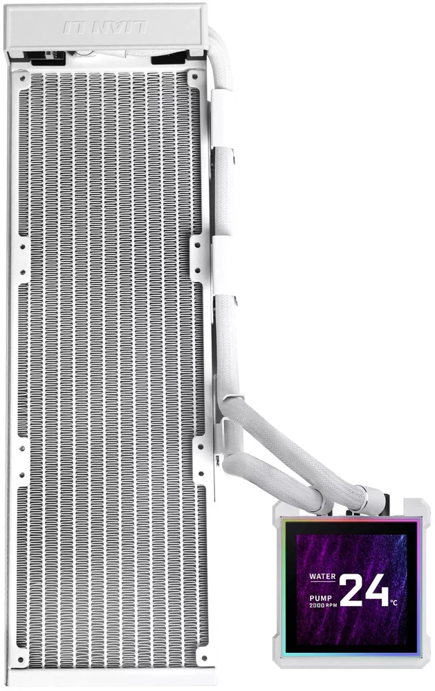 Lian Li HydroShift II LCD-S 360N AiO Vanduo Cooling, RGB, LCD ekranas – be ventiliatorių, 360 mm, baltas