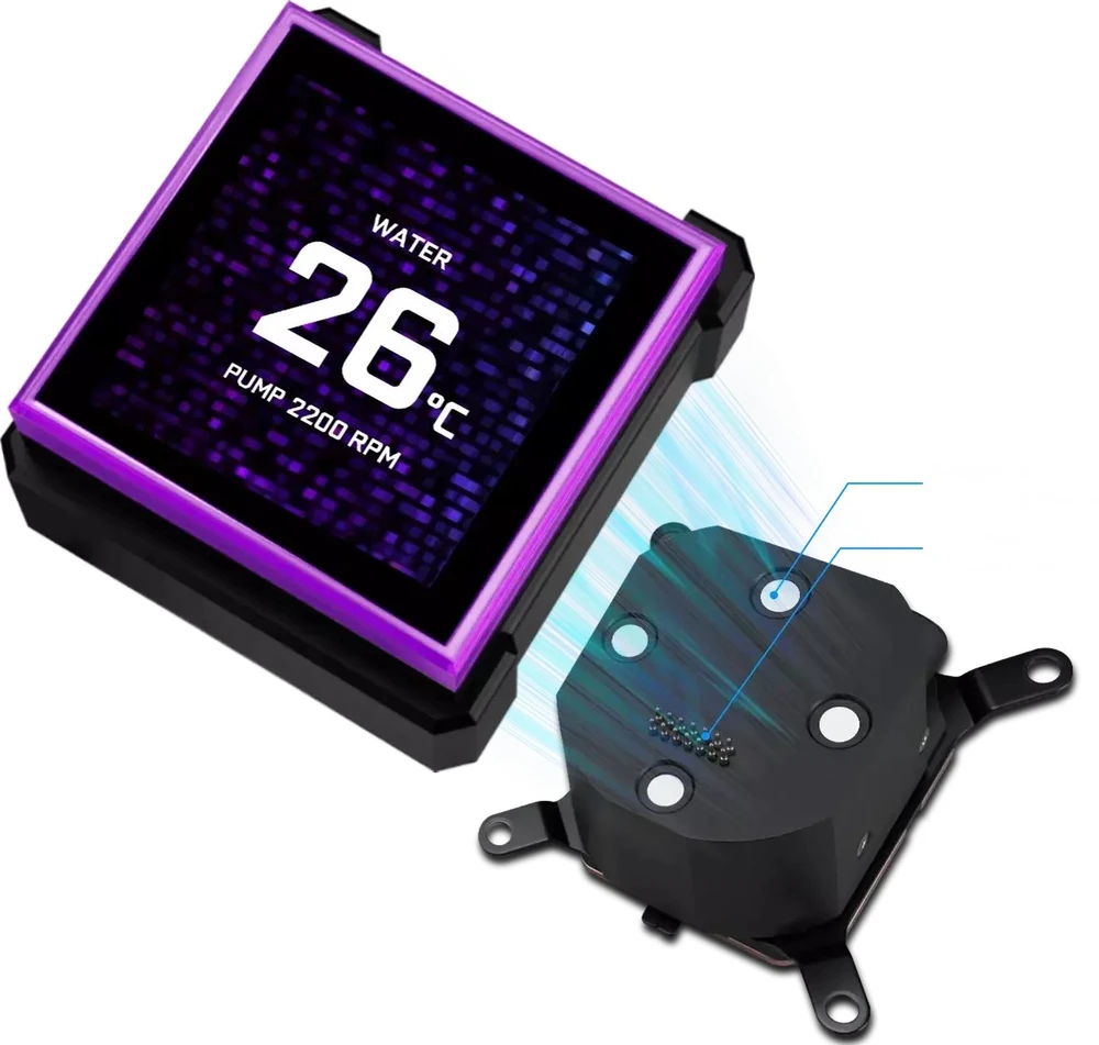 Lian Li HydroShift II LCD-S 360N AiO Vanduo Cooling, RGB, LCD ekranas – be ventiliatorių, 360 mm, juodas