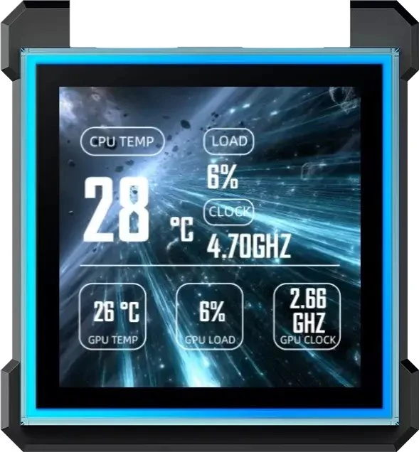 Lian Li HydroShift II LCD-S 360N AiO Vanduo Cooling, RGB, LCD ekranas – be ventiliatorių, 360 mm, juodas