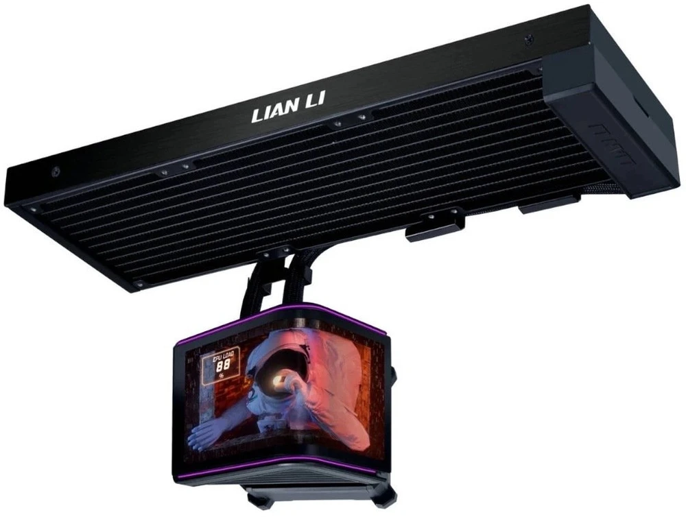 Lian Li HydroShift II OLED Curved 360 Fanless AiO Vanduo Cooling, 360 mm, OLED Ekranas – juodas