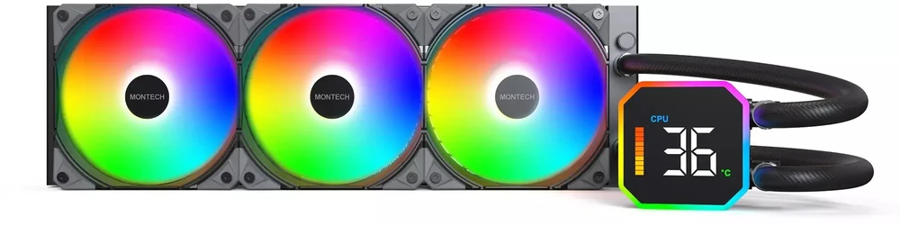 „Montech HyperFlow Digital 360“ Juoda vandens aušinimas