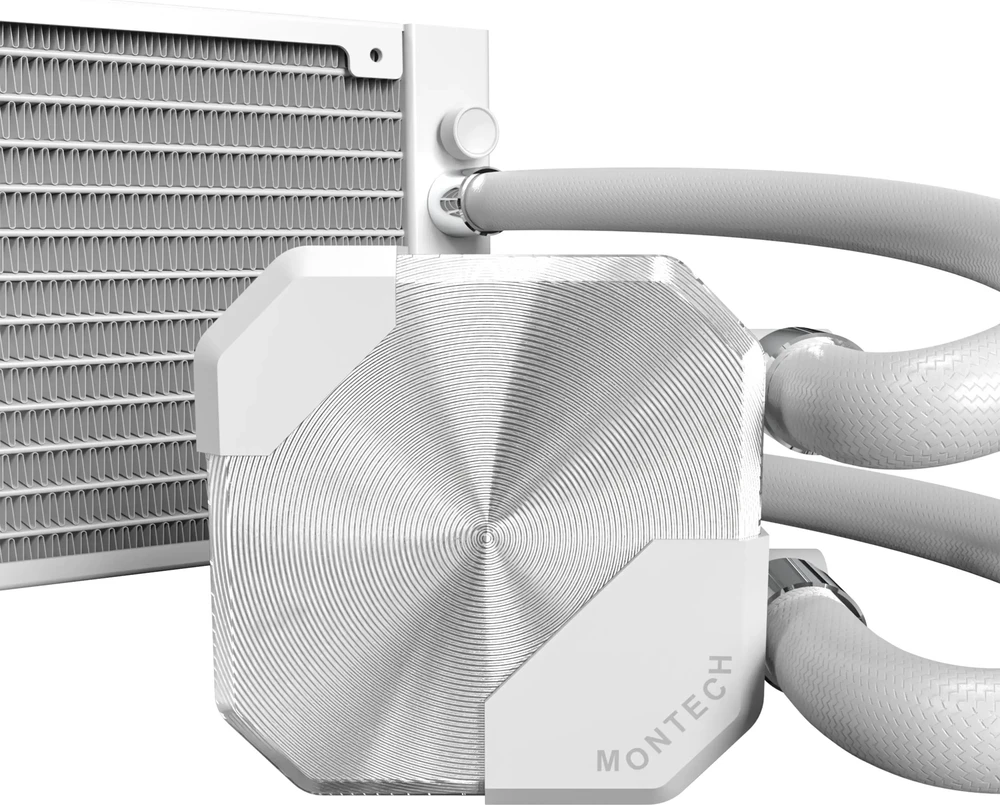 „Montech HyperFlow Silent All-in-One“ skysčio aušintuvas – 360 mm, baltos spalvos