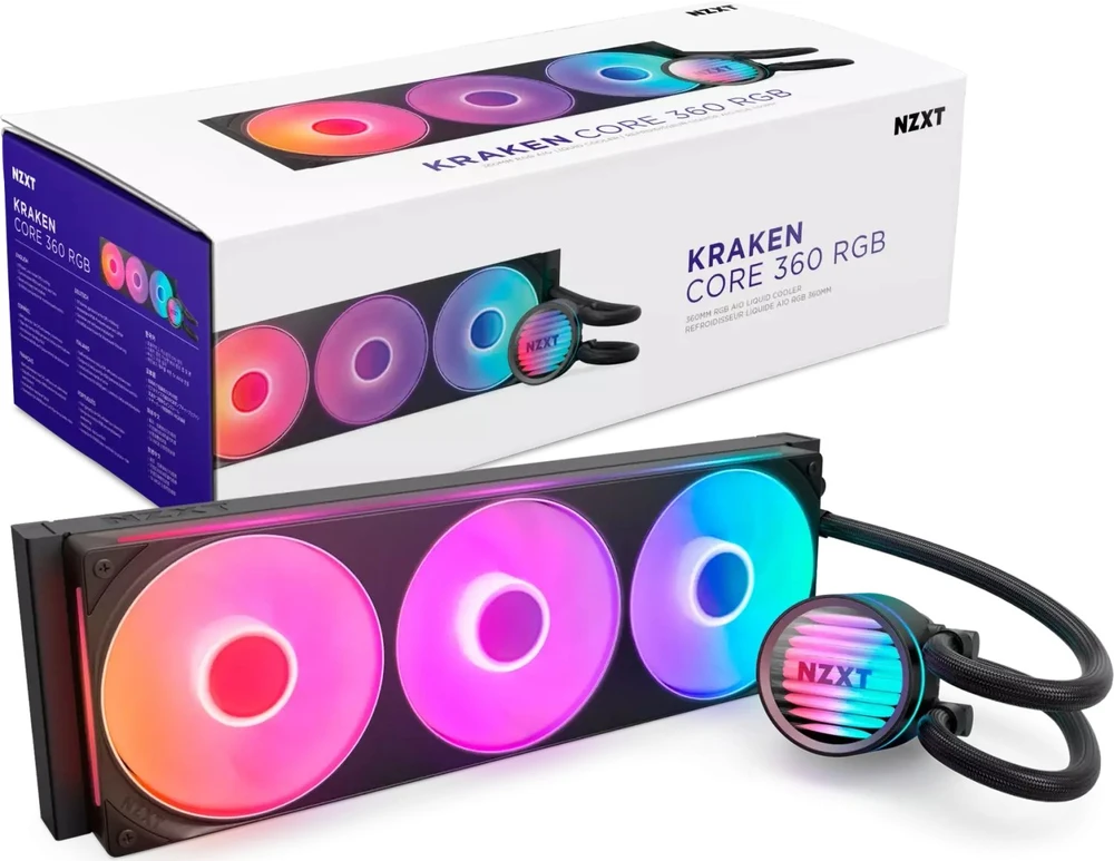 NZXT Kraken Core 360 RGB aušintuvas su pakuote