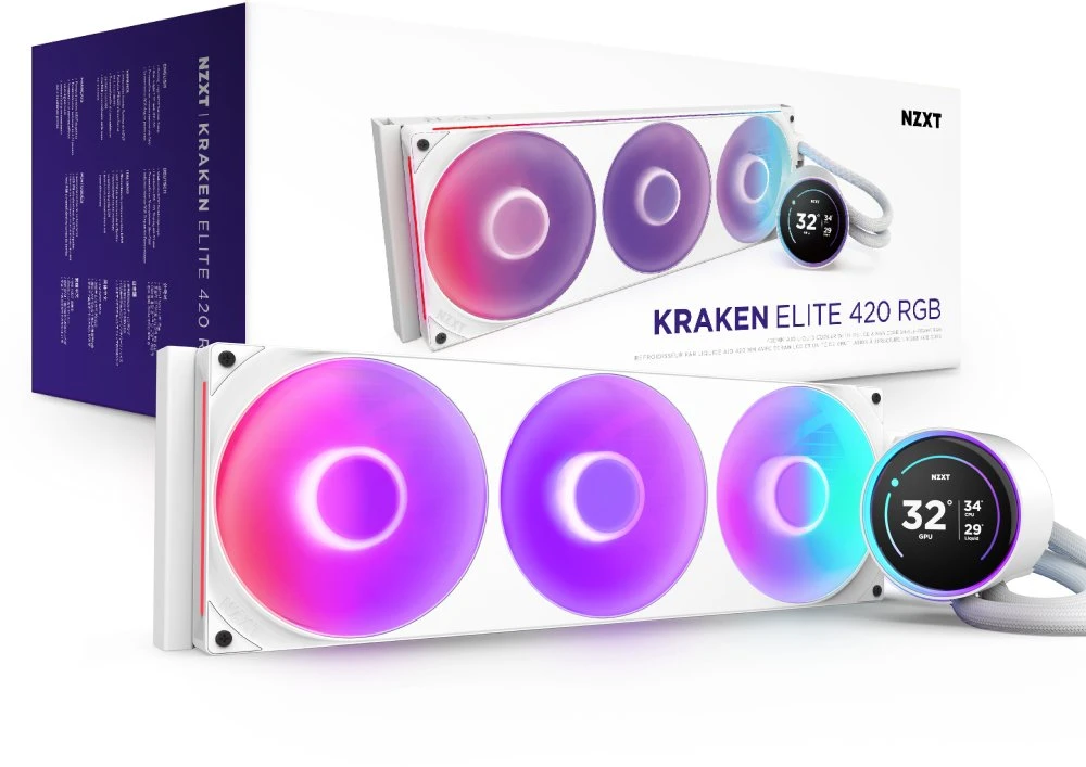 NZXT Kraken Elite 420 RGB LCD balta
