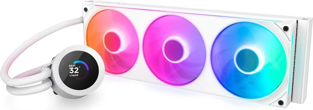 NZXT Kraken Plus 360 RGB AiO Vanduo Cooling – 360mm, baltas