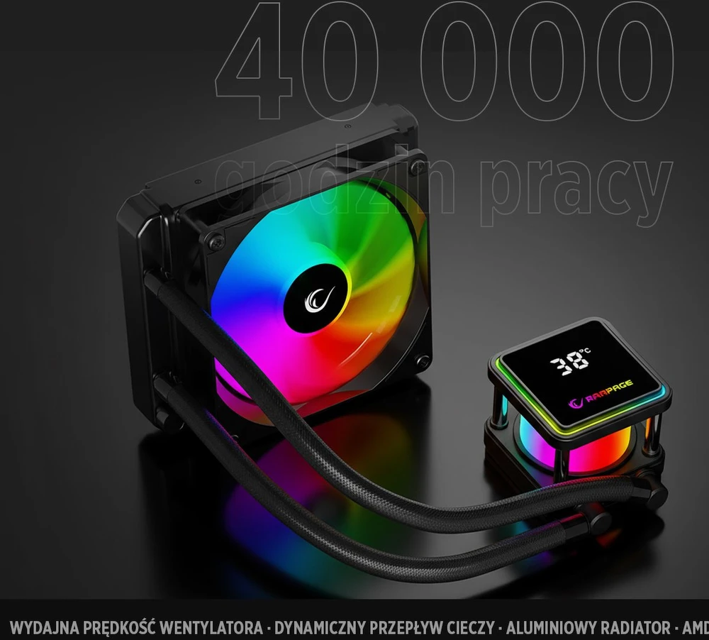 CPU aušintuvas RAMPAGE INFINITE V120 Baltas ARGB INTEL LGA1700/AMD AM5 120mm Liquid Cooler