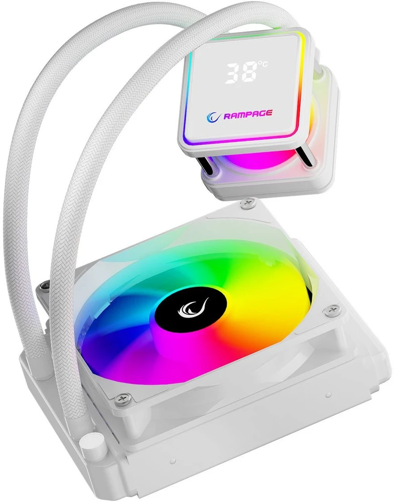 CPU aušintuvas RAMPAGE INFINITE V120 Baltas ARGB INTEL LGA1700/AMD AM5 120mm Liquid Cooler