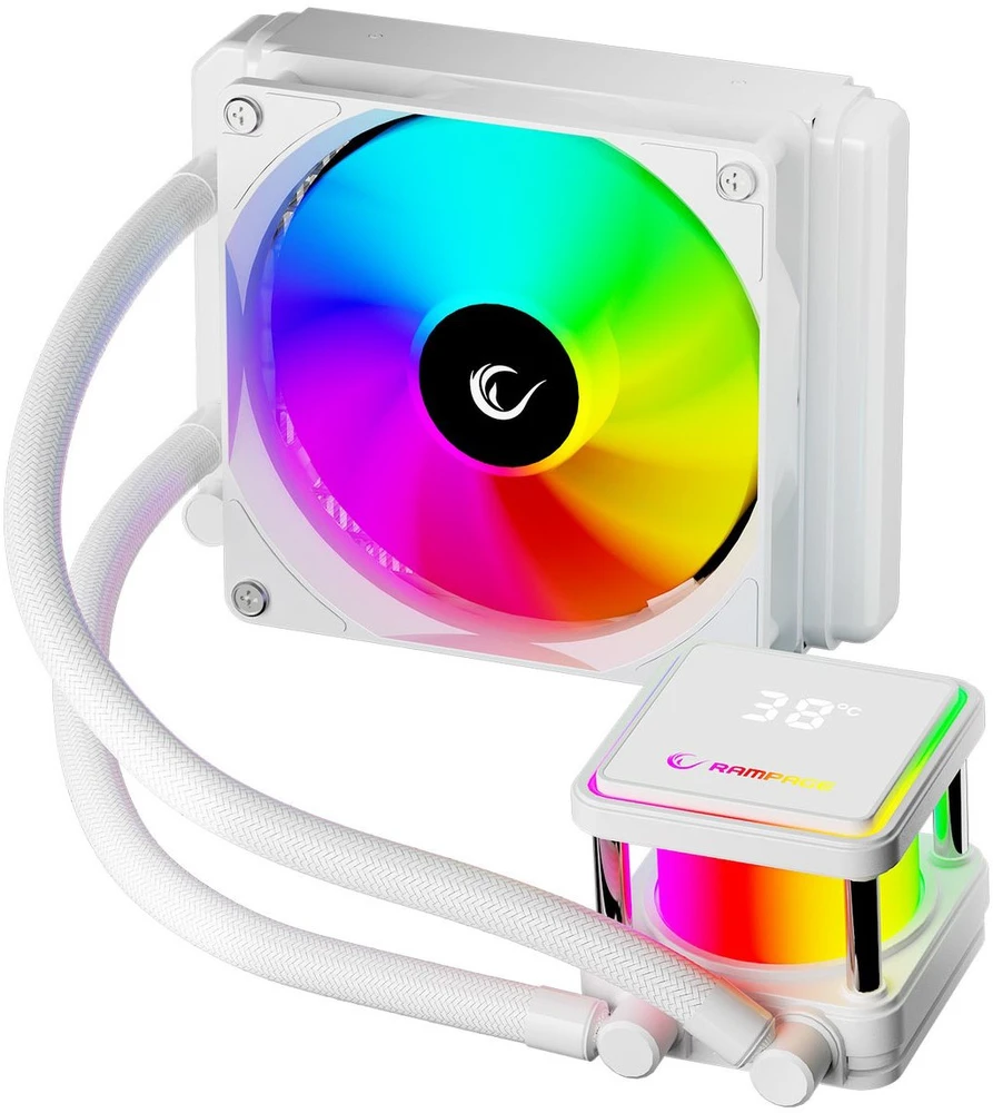 CPU aušintuvas RAMPAGE INFINITE V120 Baltas ARGB INTEL LGA1700/AMD AM5 120mm Liquid Cooler