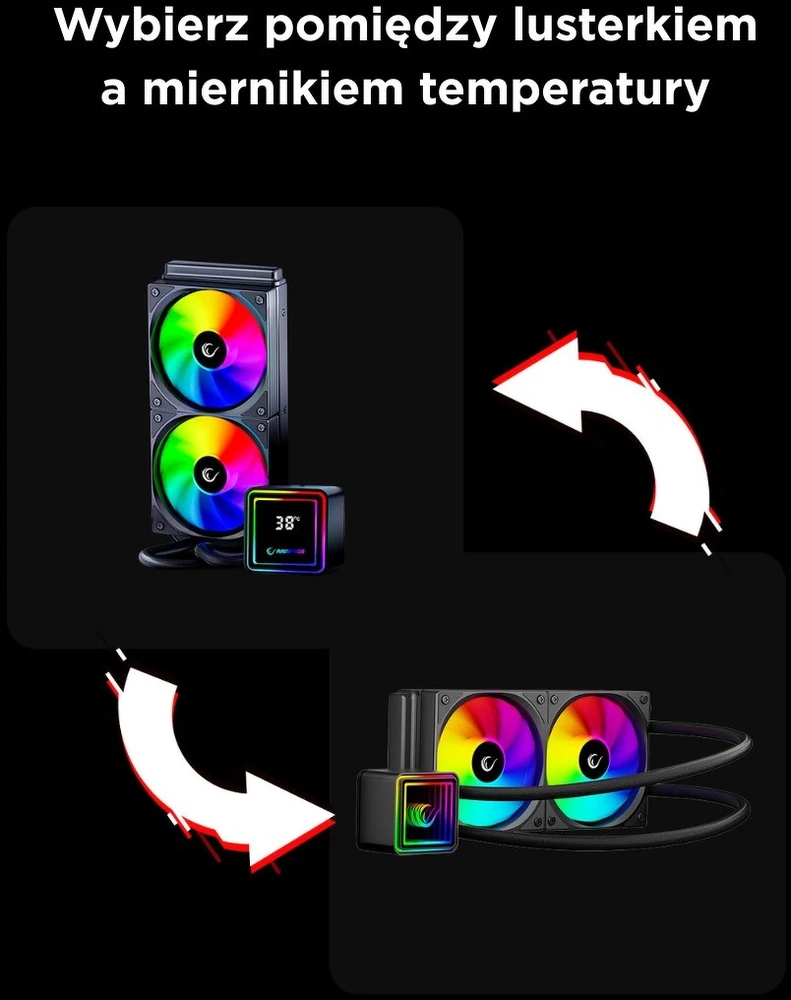 CPU AUŠINTUVAS RAMPAGE INFINITE V240 Juodas ARGB LGA1700/1851/AM5 240mm Liquid Cooler