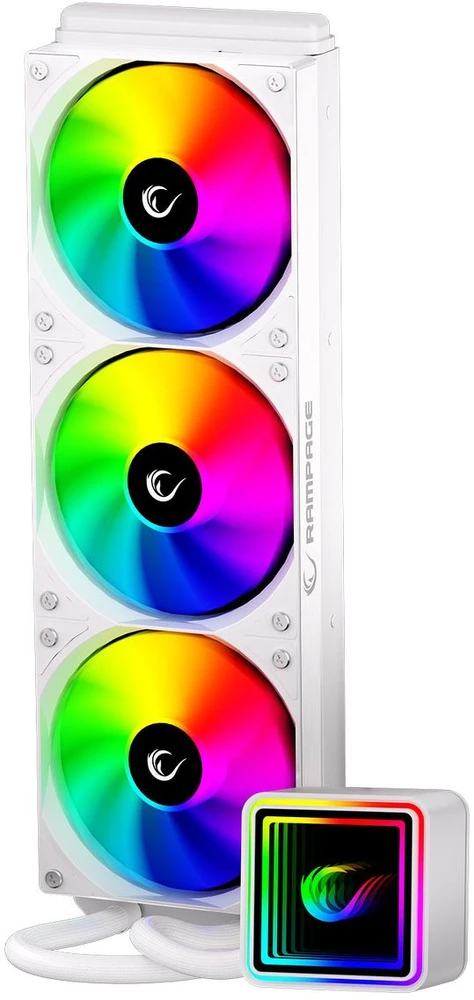 CPU AUŠINTUVAS RAMPAGE INFINITE V360 Baltas ARGB LGA1700/1851/AM5 360mm Liquid Cooler