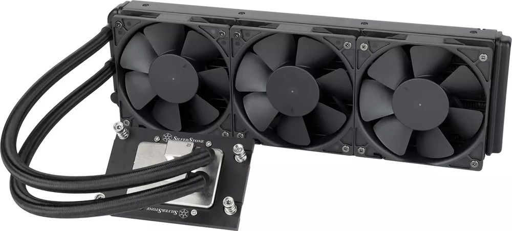 Silverstone XE360 aušinimo sistema su trimis ventiliatoriais