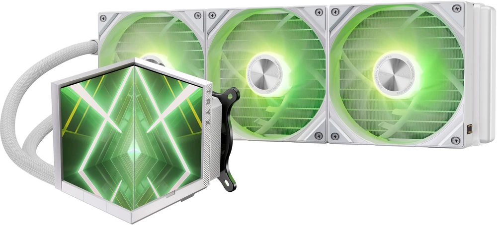 TRYX STAGE ARGB 360 AiO Vanduo Cooling, Dual IPS Ekranas – 360mm, Baltas