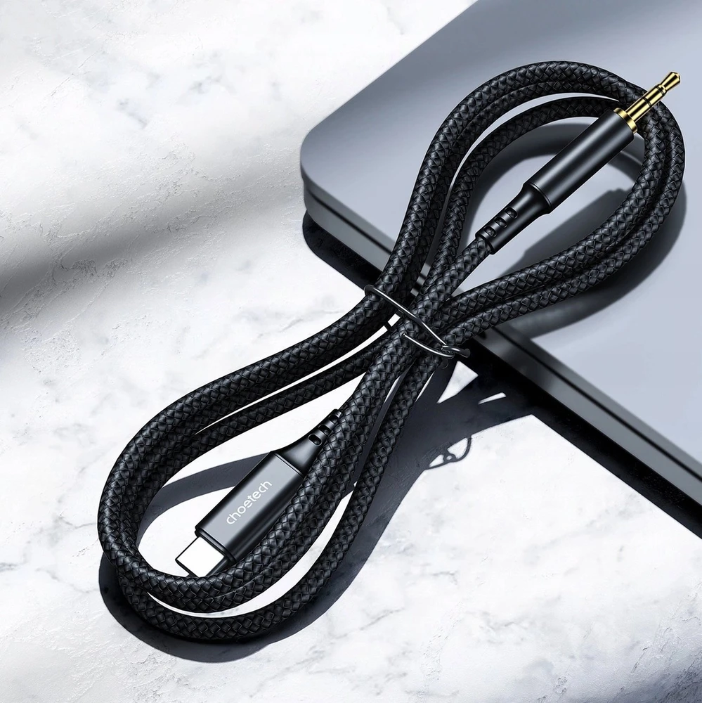 Choetech AUX006 USB-C / mini jack 3.5mm cable 1 m – juodas