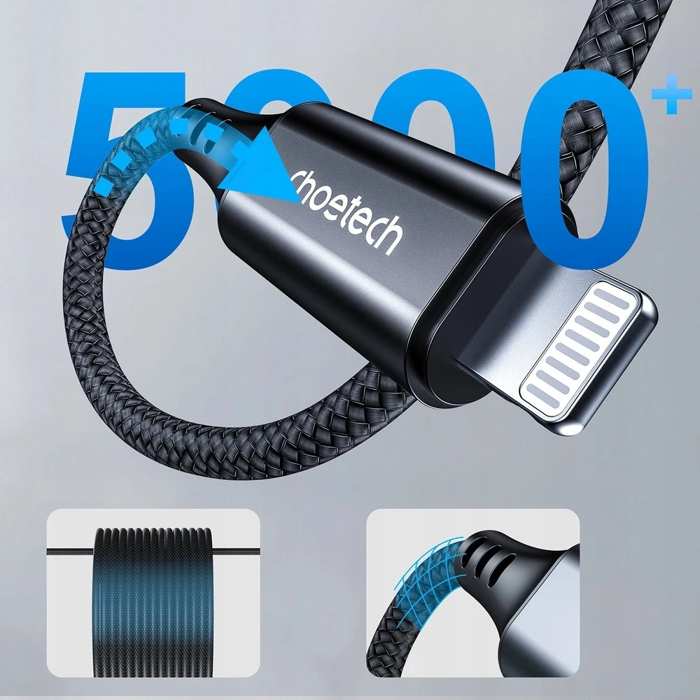 Choetech AUX007 Apšvietimo / mini lizdo 3,5 mm laidas 1 m – juodas