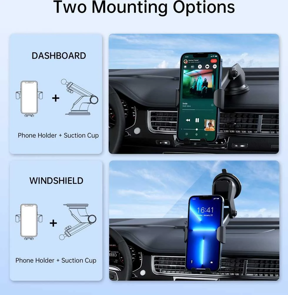 Automobilinis laikiklis-įkroviklis Choetech T203-F 15W Gravity Car Charger Holder juodas