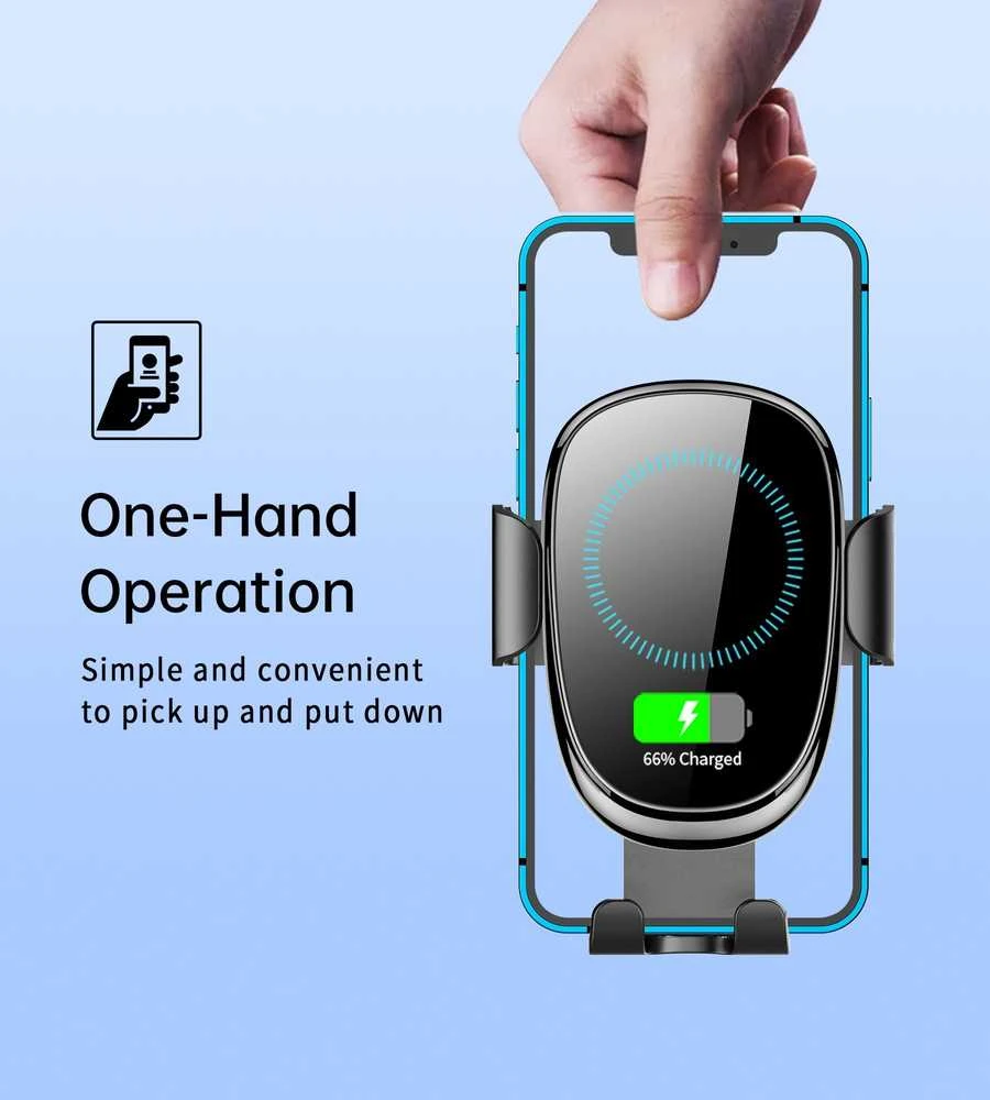 Automobilinis laikiklis-įkroviklis Choetech T203-F 15W Gravity Car Charger Holder juodas