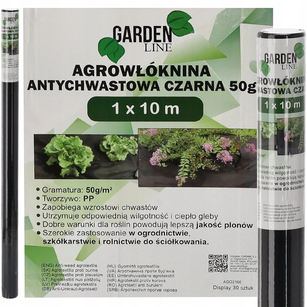 Chomik Agroplėvelė nuo piktžolių 1 x 10 m, juoda, 50 g/m²