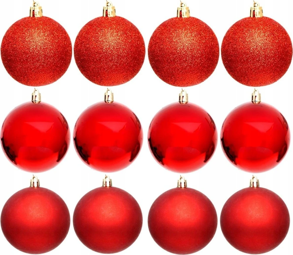 Christmas Decoration Kalėdiniai Žaislai Rinkinys 12 Vnt. Raudoni 6 cm