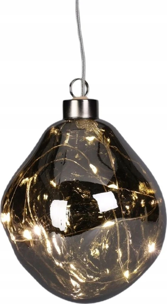 Christmas Decoration stiklinis LED lašo formos papuošalas 10cm