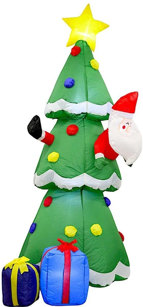 Christmas Decoration Kalėdinė dekoracija Pripučiama savaime prisipučianti eglutė lauko 183 cm LED