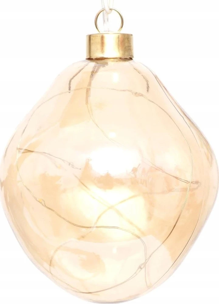 Christmas Decoration stiklinis lašo formos LED papuošalas 10 cm aukso
