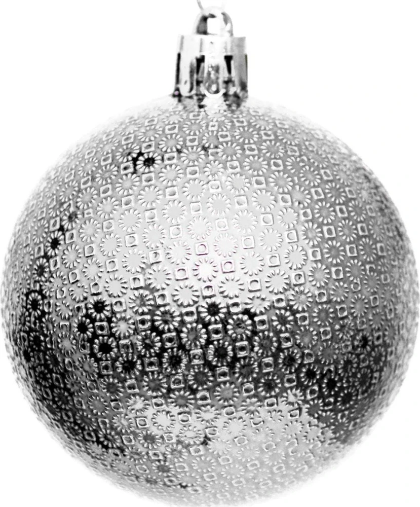 Christmas Decoration Plastikiniai sidabriniai kalėdiniai burbulai 6 cm