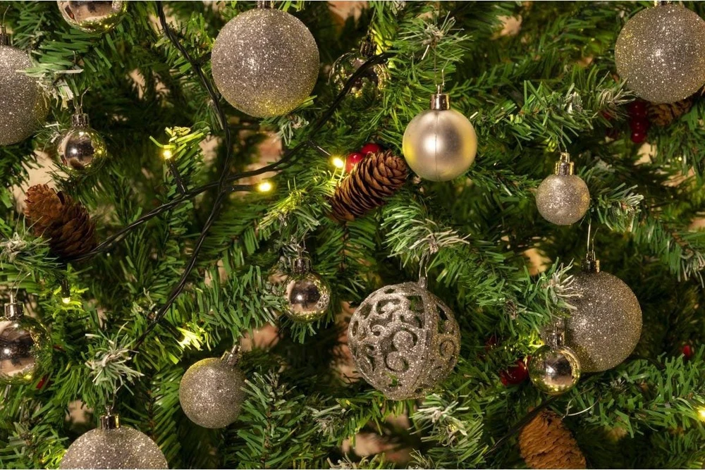 Christmas Decoration Plastikiniai sidabriniai kalėdiniai burbulai 6 cm