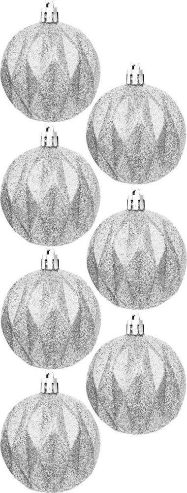 Christmas Decoration Plastikiniai sidabriniai kalėdiniai burbulai 6 cm