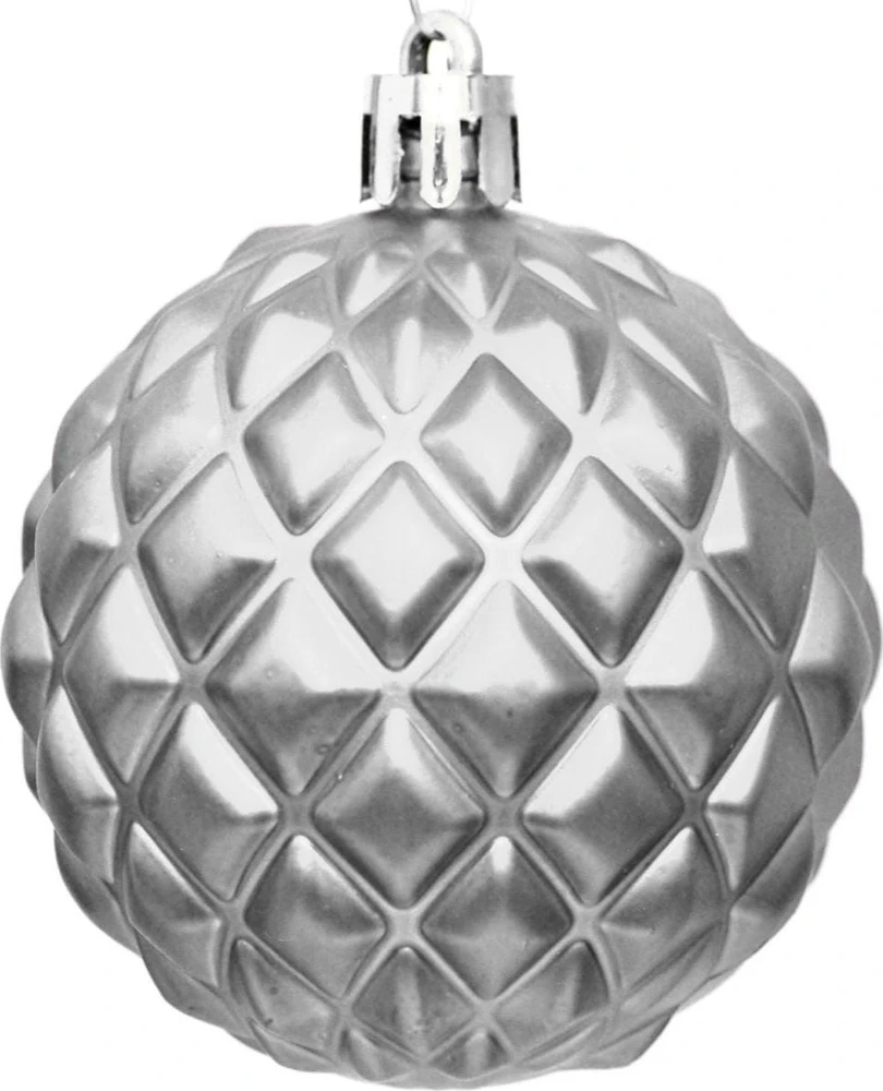 Christmas Decoration Plastikiniai sidabriniai kalėdiniai burbulai 6 cm