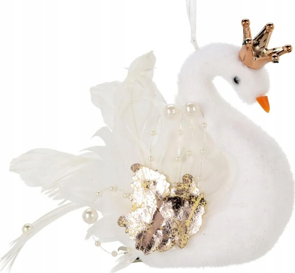 Christmas Decoration kabantis dekoratyvinis gulbės papuošalas 17 cm