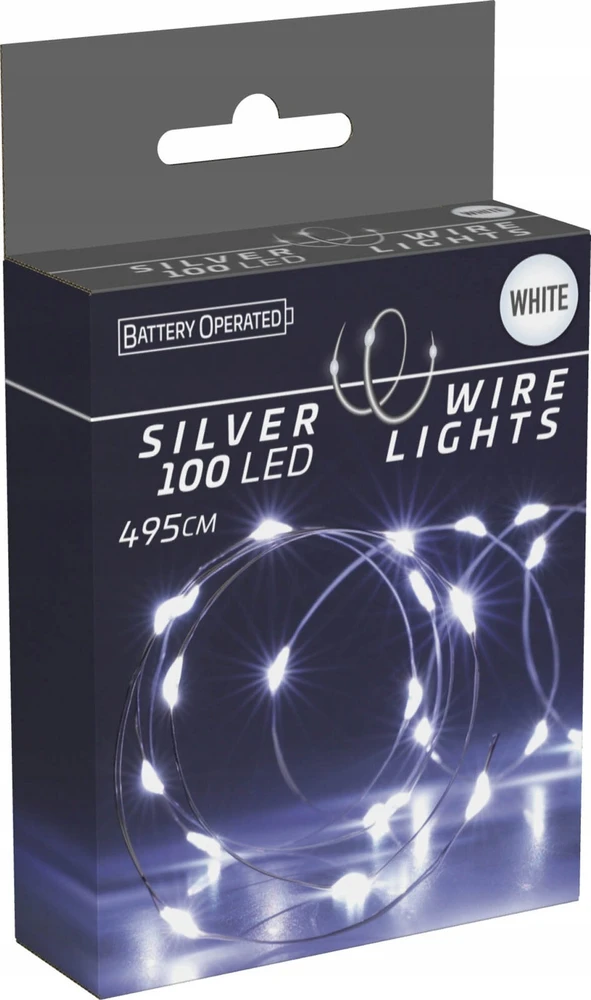 Christmas Decoration BATTERIJOMIS VEIKIANČIOS LAIDINĖS LEMPUTĖS GIRLANDA 100 LED ŠALTO BALTA