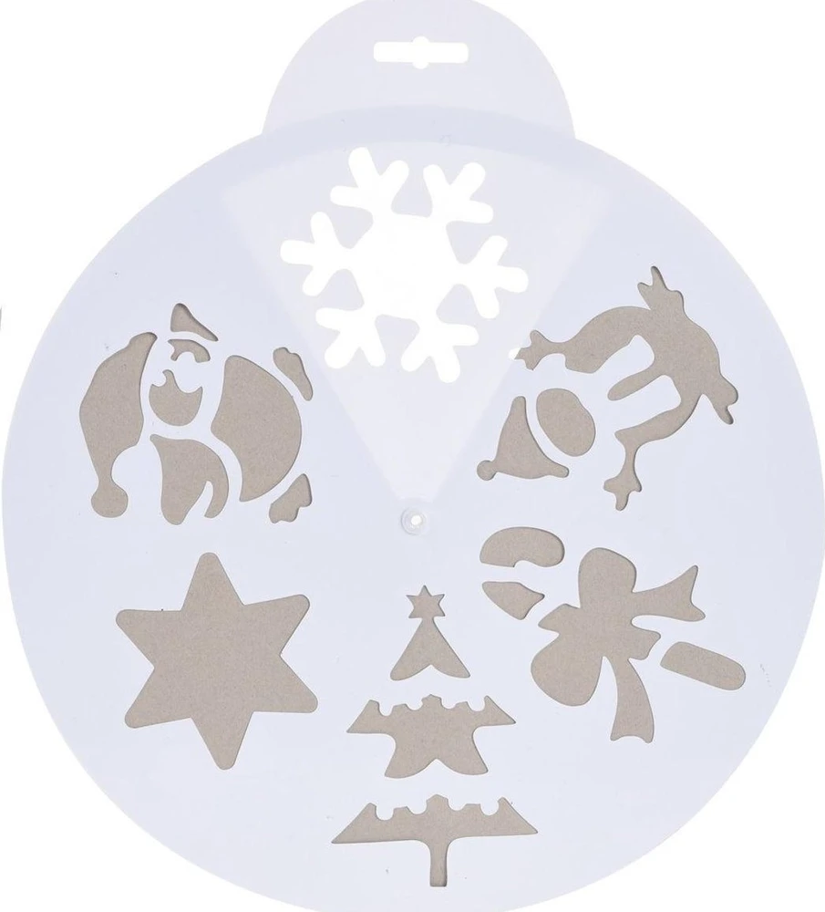 Christmas Decoration Šablonas dirbtiniam sniegui 30 cm, 6 raštai
