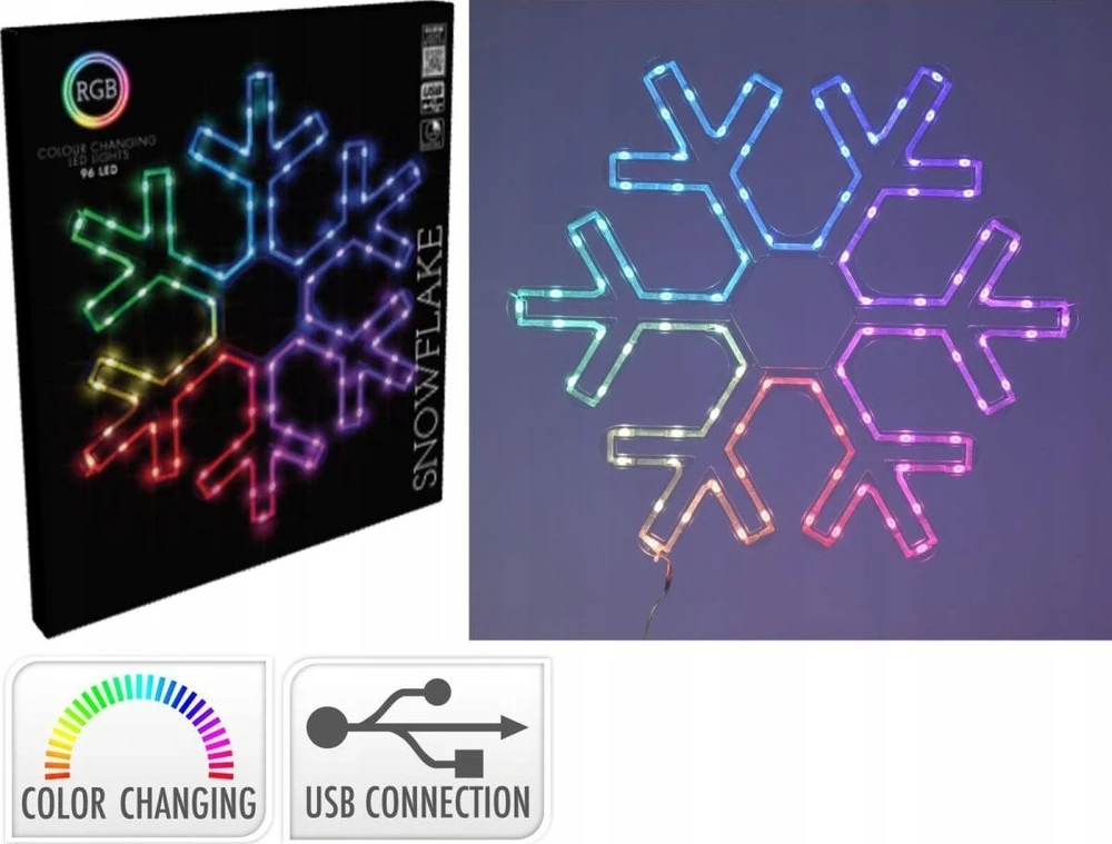 None Decoration Snowflake with LED. AVX000160. D50 cm var. colors