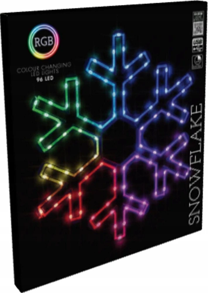 None Decoration Snowflake with LED. AVX000160. D50 cm var. colors
