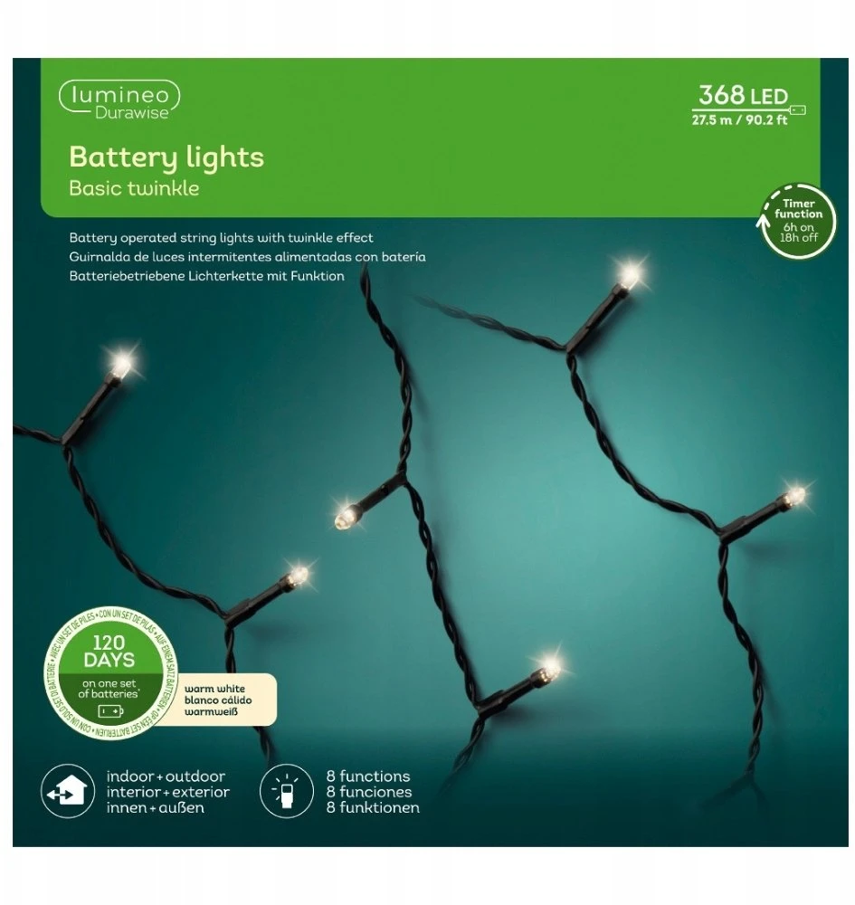 Lumineo Durawise LED girlianda. 497261. 27,5 m. Balta. 368 LED