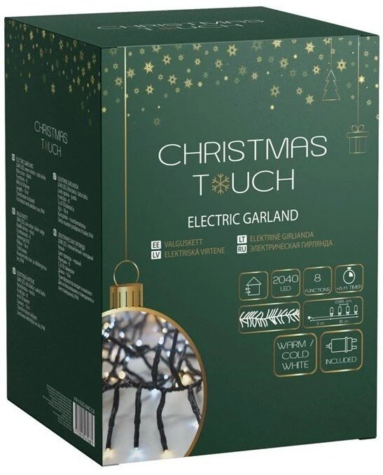 Christmas_To Kalėdinė girlianda EL CLUST W/C WHI 2040L 18M IP44