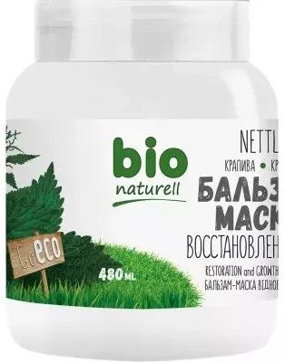 Bio Naturell dilgėlių ir pantenolio plaukų kaukė „Kreminis“, regeneruojanti, 480 ml